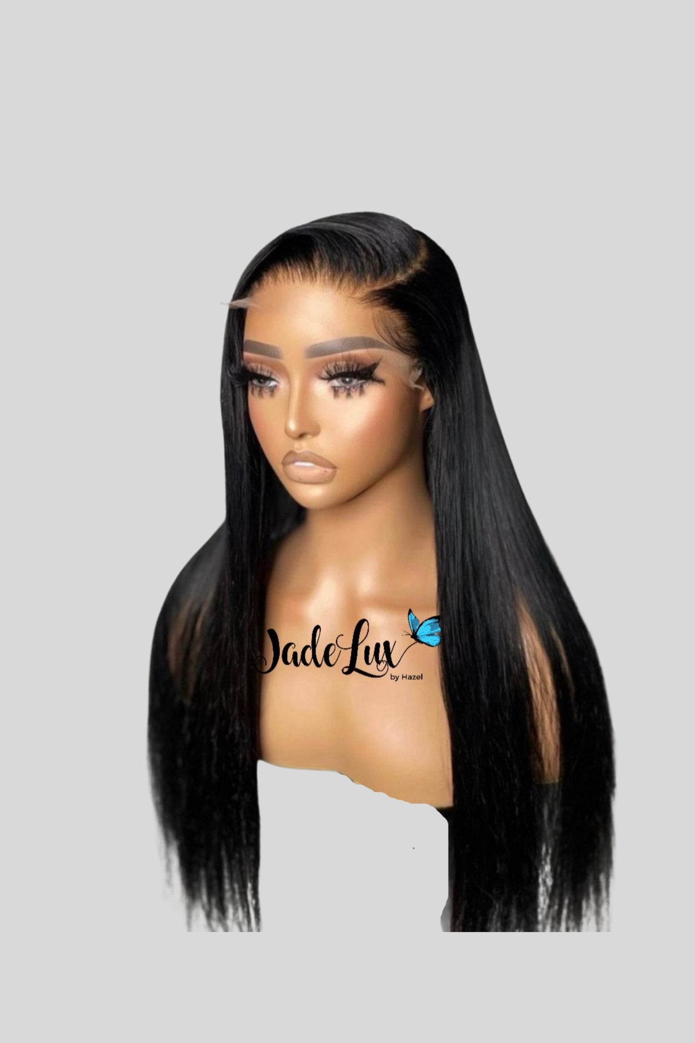 Natural Straight HD Lace Front Wig| Pre-plucked Straight Hair Wig 180%| 13x4 HD Lace Frontal Human Hair Wig - JadeLux