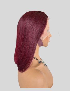 99J Burgundy Straight Hair Bob Wig 13X4 HD Lace Front Wigs.| 200% density - JadeLux