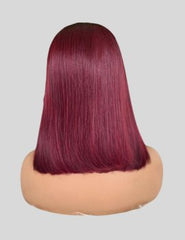 99J Burgundy Straight Hair Bob Wig 13X4 HD Lace Front Wigs.| 200% density - JadeLux