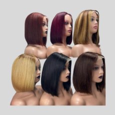 Black Straight Hair Short Bob Wigs| 13X4 HD Lace Font Wigs| 10 -14 Inch Wigs, 180% Density - JadeLux