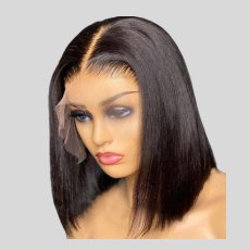 Black Straight Hair Short Bob Wigs| 13X4 HD Lace Font Wigs| 10 -14 Inch Wigs, 180% Density - JadeLux