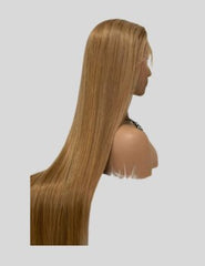 Honey Blonde Natural Straight HD Lace Front Wig| Pre-plucked Straight Hair Wig in 180% Density| 13x4 HD Lace Frontal Human Hair Wig - JadeLux