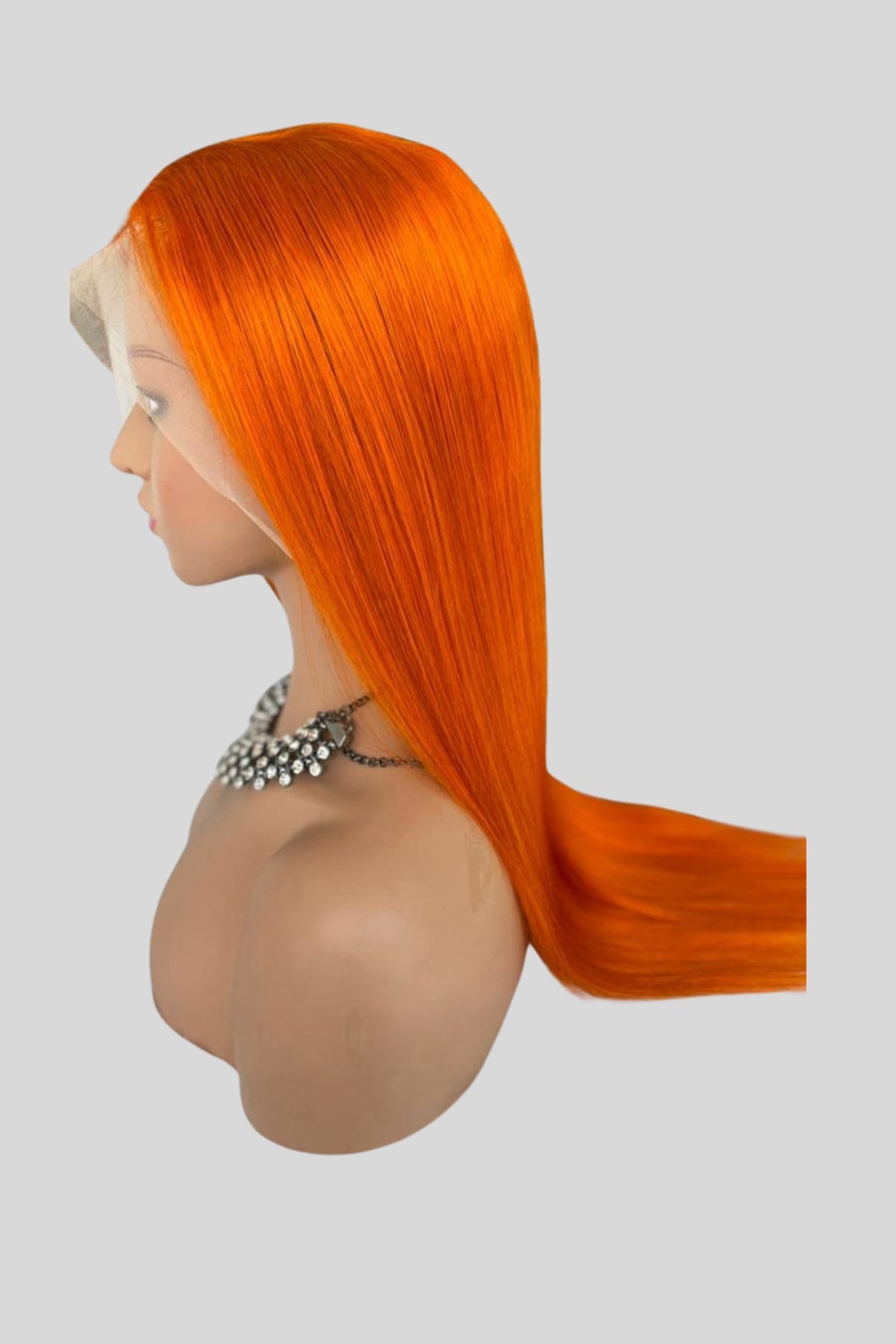 Orange Wigs, Burnt Orange Human Hair Straight Wigs| 13X4 HD Lace Front Human Hair Wig| Preplucked Hairline, 180% Density - JadeLux