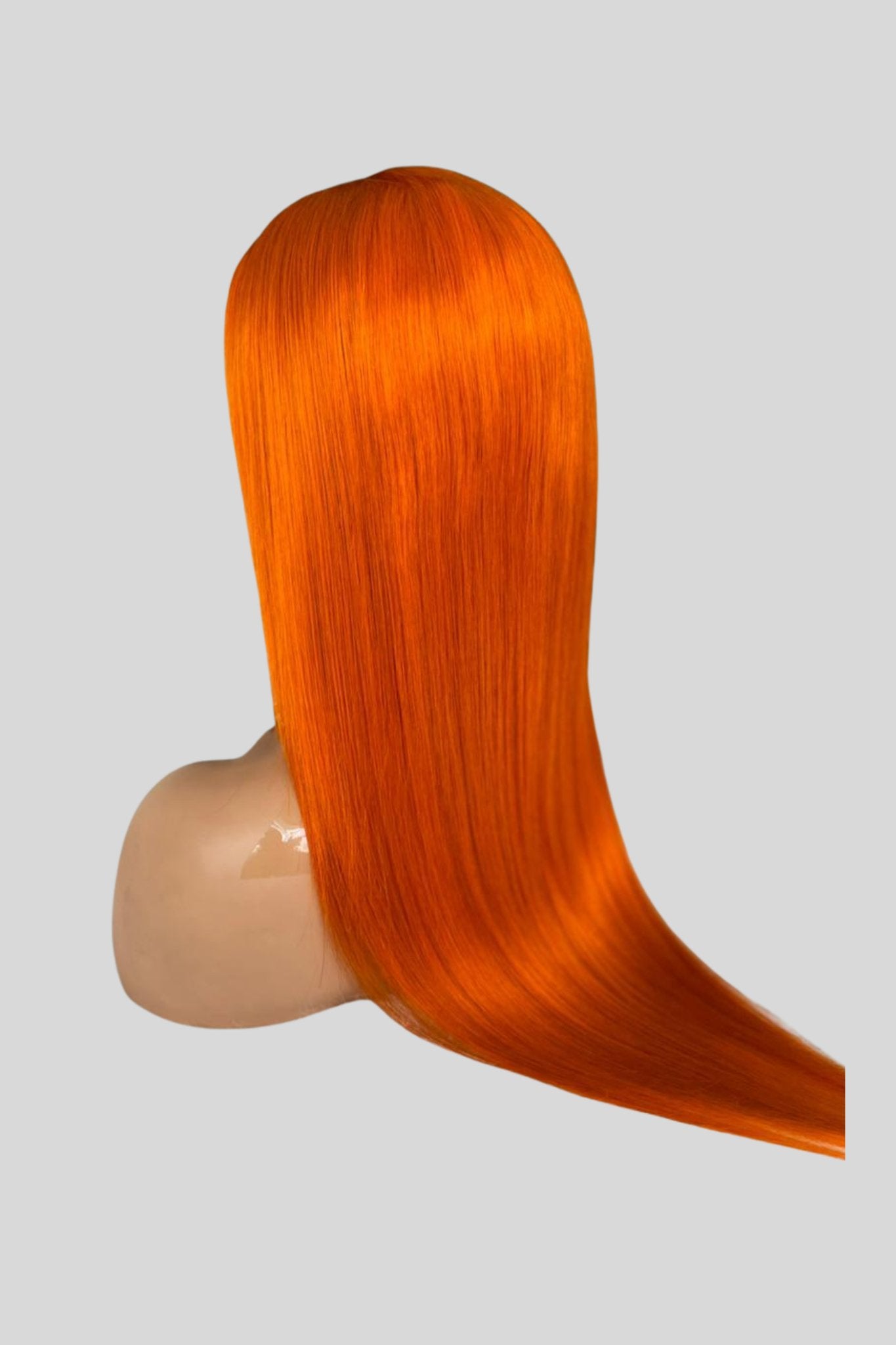 Orange Wigs, Burnt Orange Human Hair Straight Wigs| 13X4 HD Lace Front Human Hair Wig| Preplucked Hairline, 180% Density - JadeLux